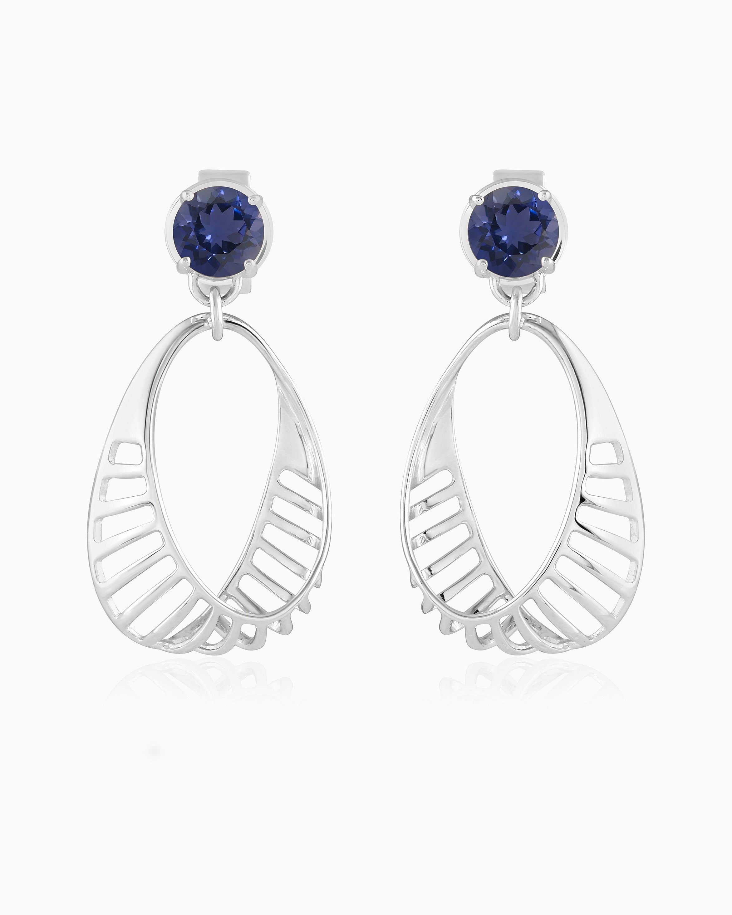 Blue Berry Hanging Basket Earrings