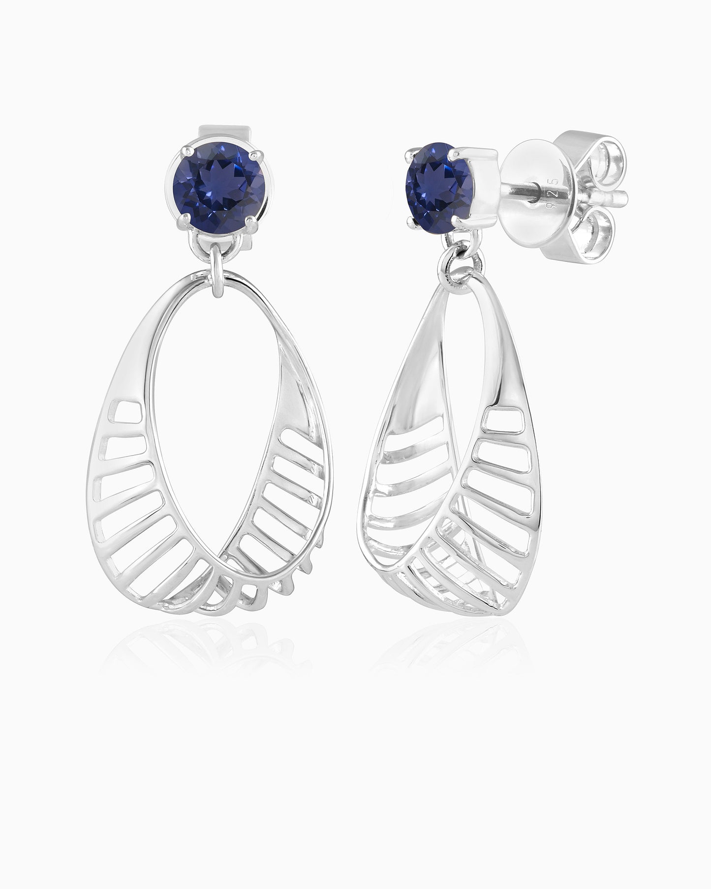 Blue Berry Hanging Basket Earrings