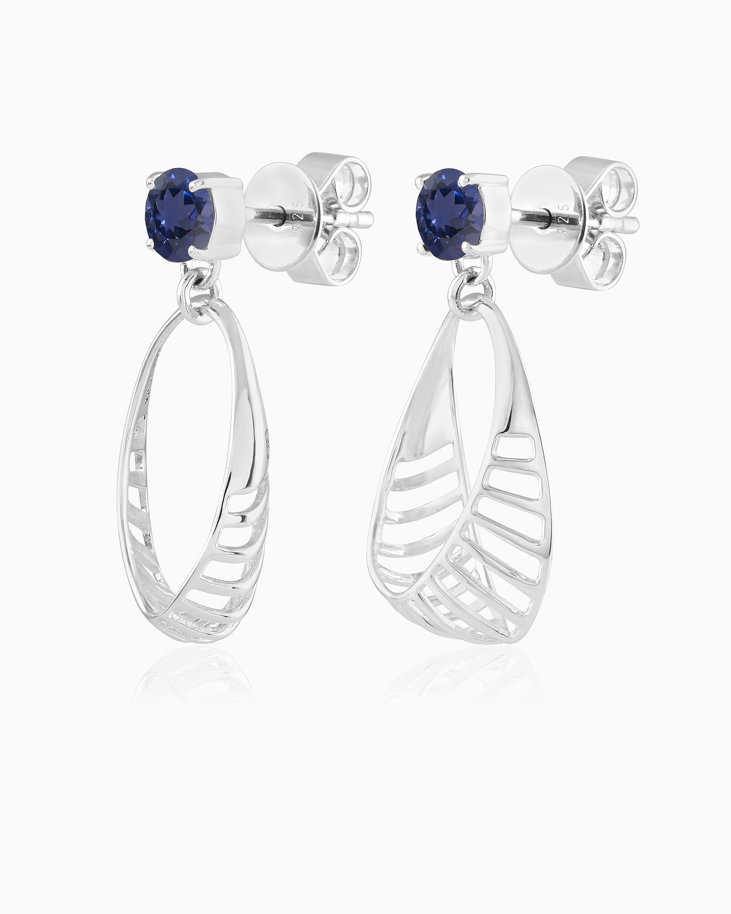 Blue Berry Hanging Basket Earrings