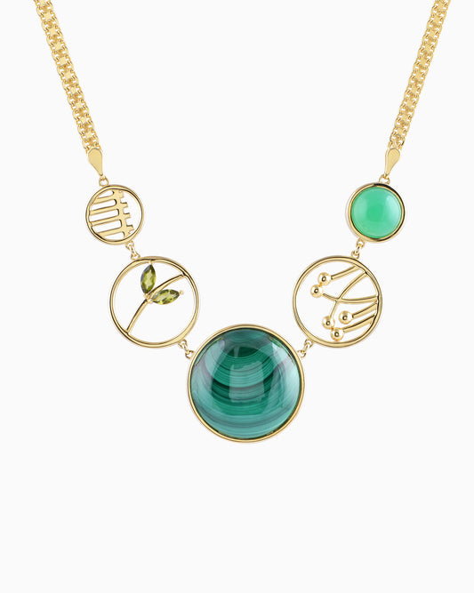 Jadecurrent Leaf Metal Necklace 18"