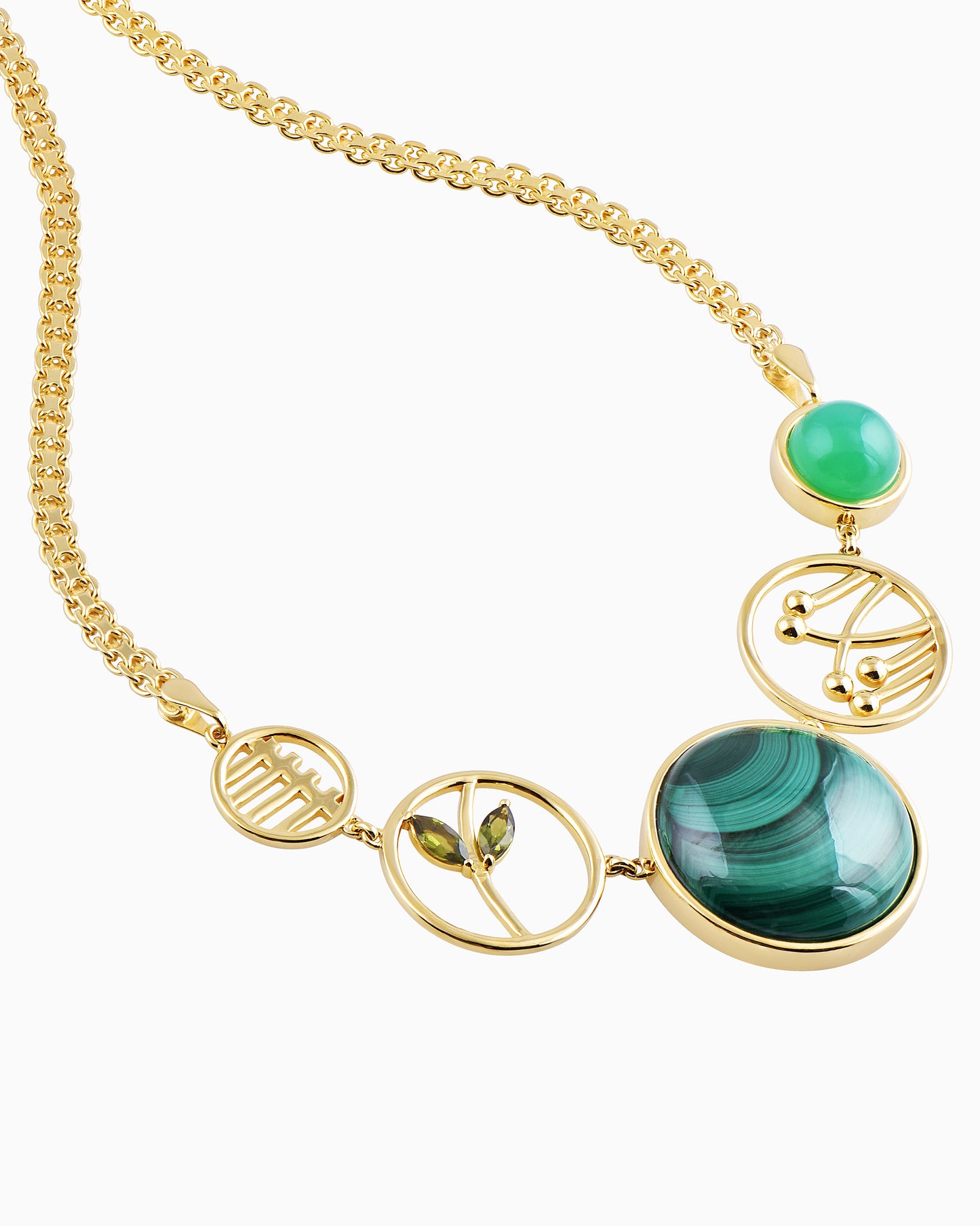 Jadecurrent Leaf Metal Necklace 18"