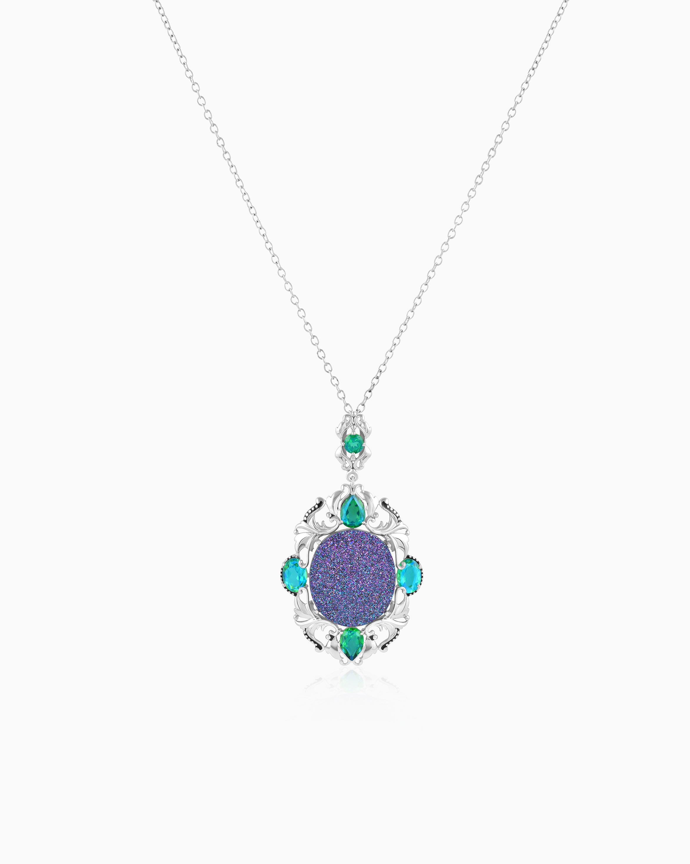 Victorian lily Pendant – Moss Green