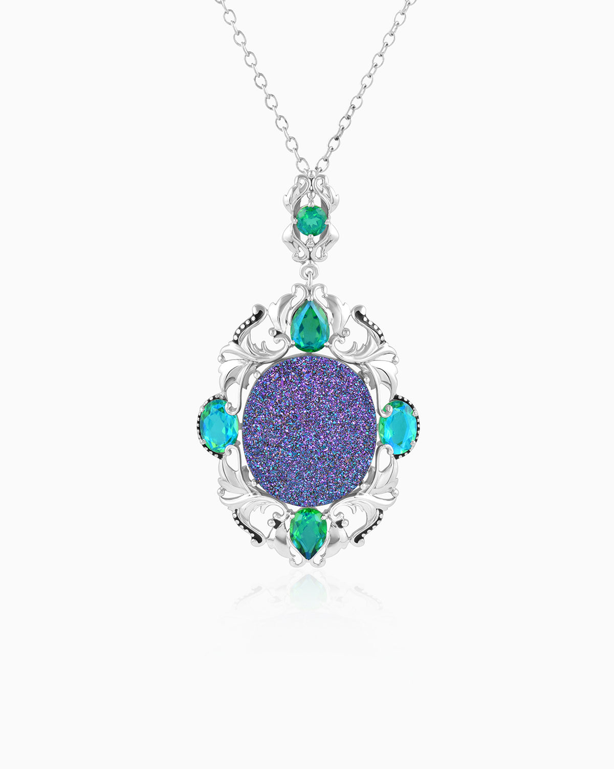 Victorian lily Pendant – Moss Green