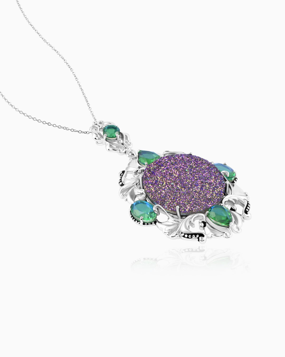 Victorian lily Pendant – Moss Green