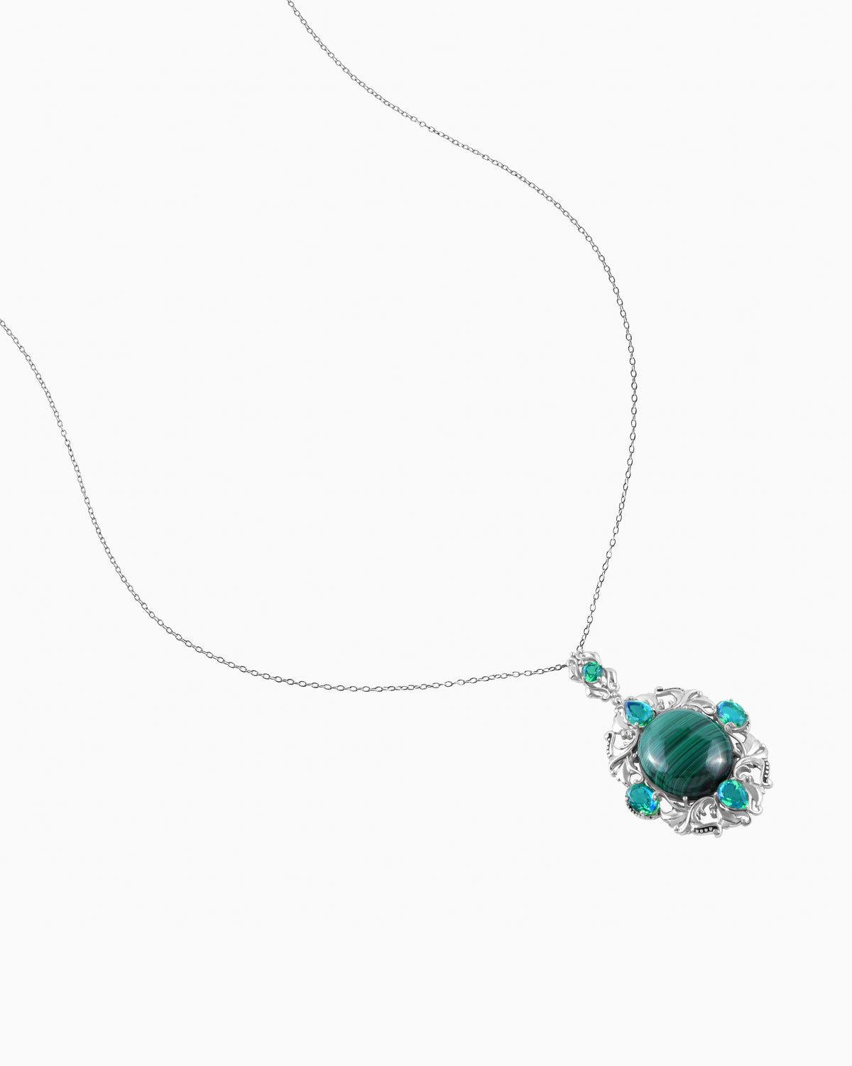 Victorian lily Pendant – Moss Green