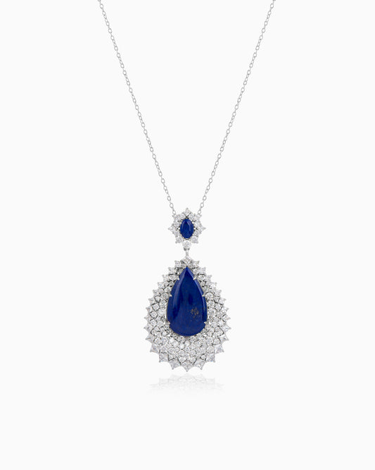 Lapis Lazuli Crescent  Pendant