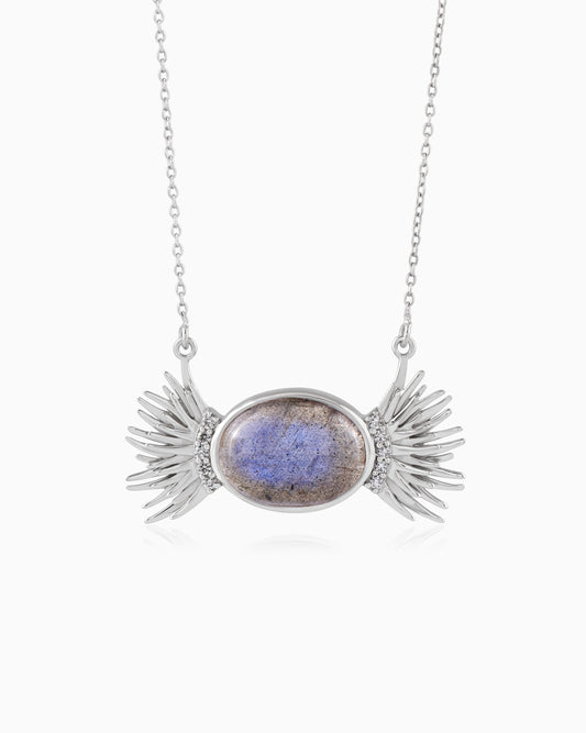 Winged Orb Moonlight Necklace 18"