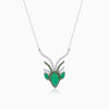 Stag Soul Necklace – Silver & Chrysoprase 18