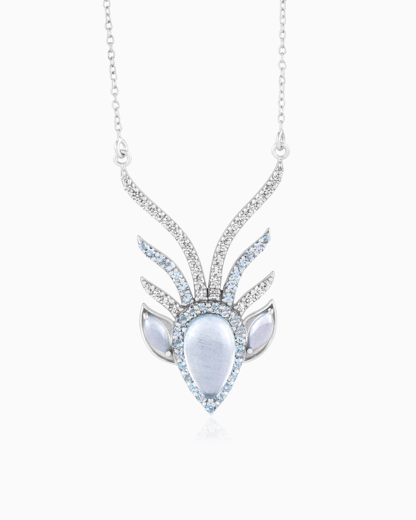 Stag Soul Necklace – Aquamarine 18"