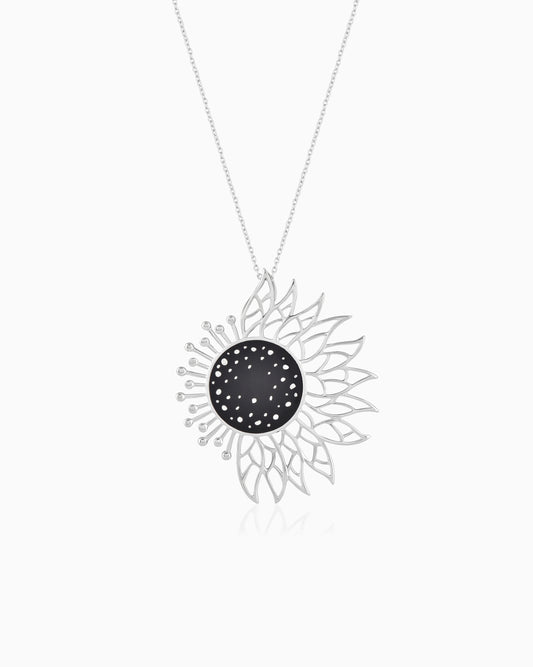 Black Frostlight Eclipse Sun Pendant
