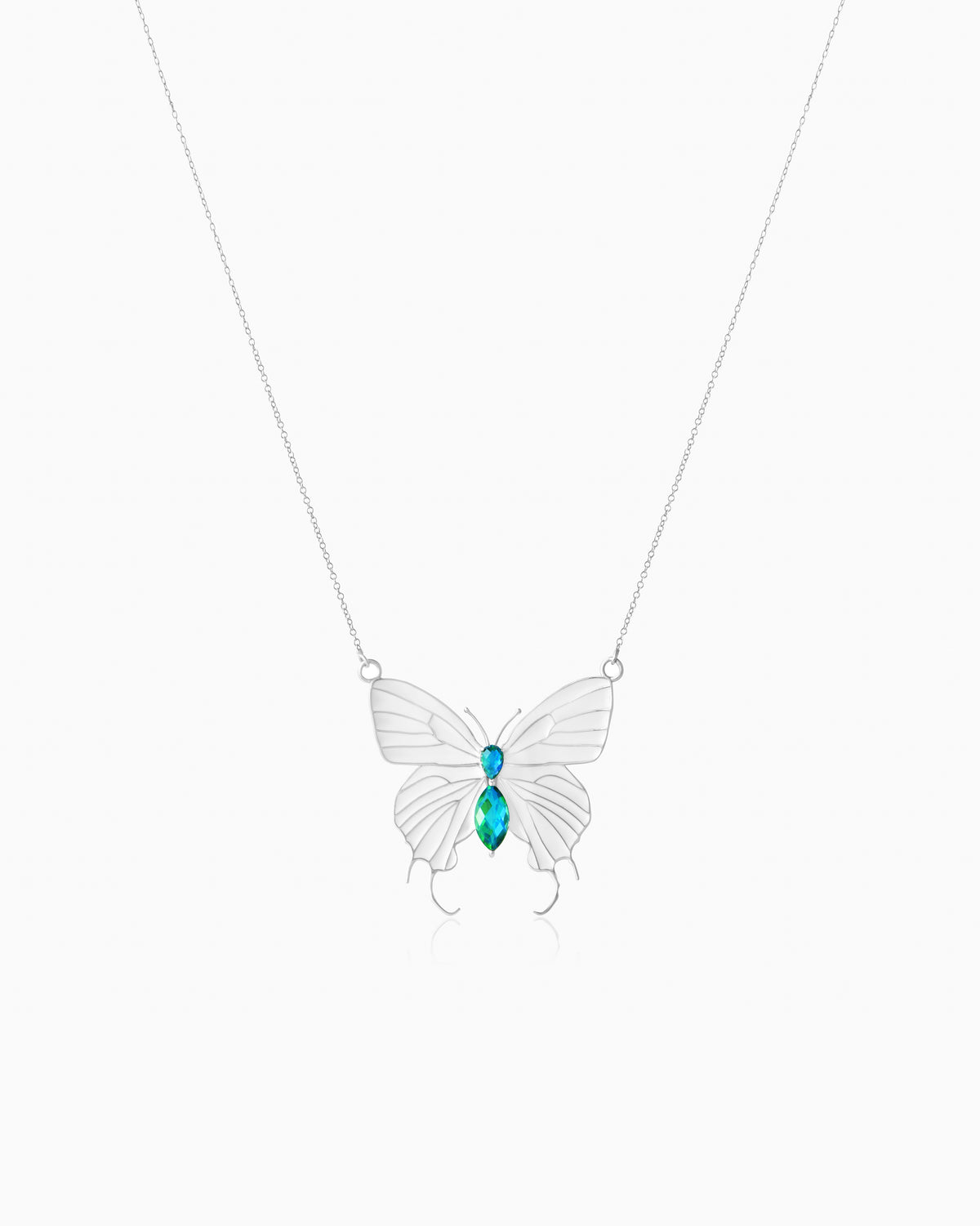 Luminous Prism Butterfly Necklace 18.5