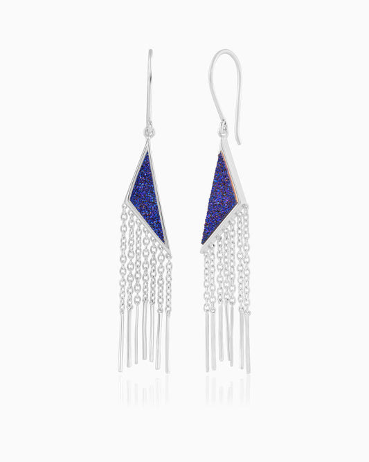 Blue Dustveil Drusy Earrings
