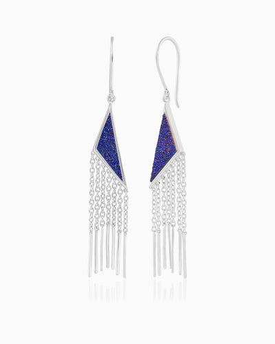 Blue Dustveil Drusy Earrings