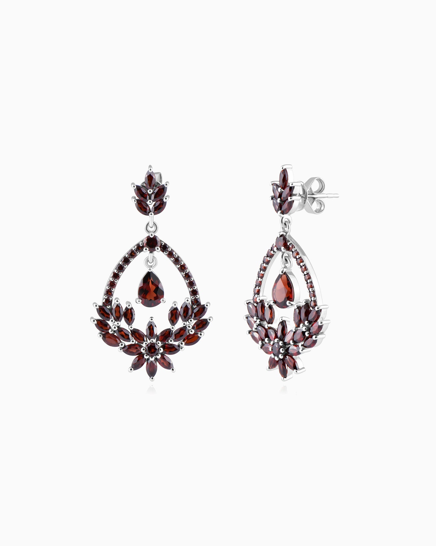 The Bloom Earrings – Garnet Edition