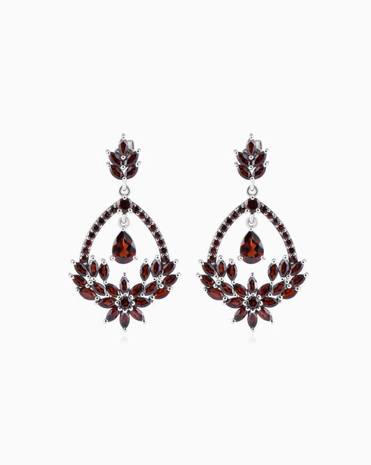 The Bloom Earrings – Garnet Edition