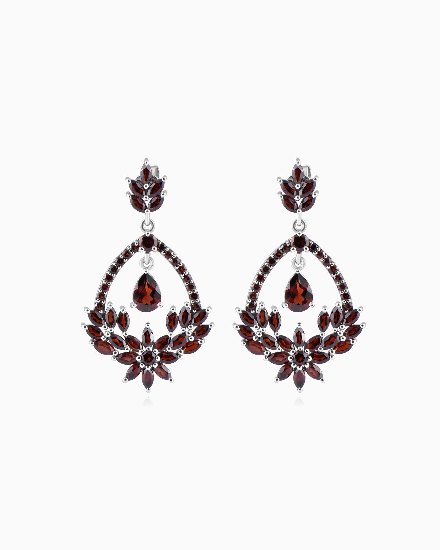 The Bloom Earrings – Garnet Edition