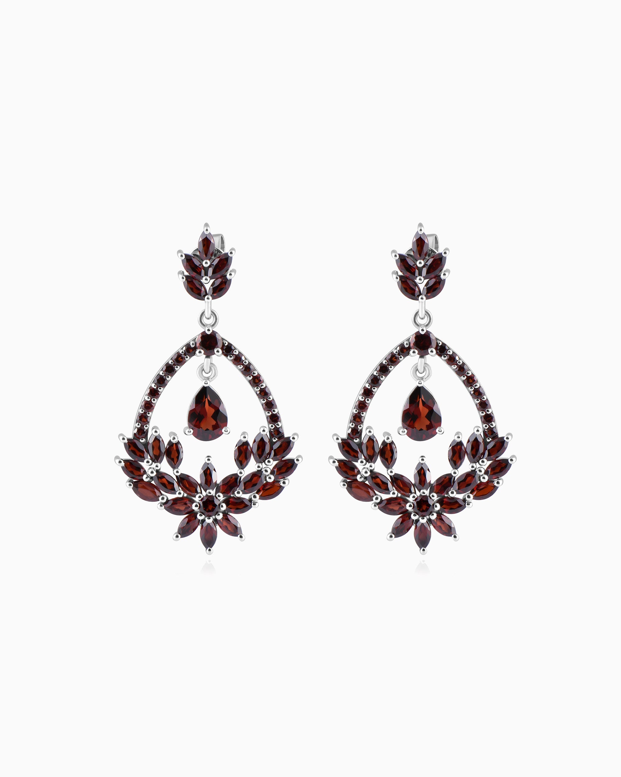 The Bloom Earrings – Garnet Edition