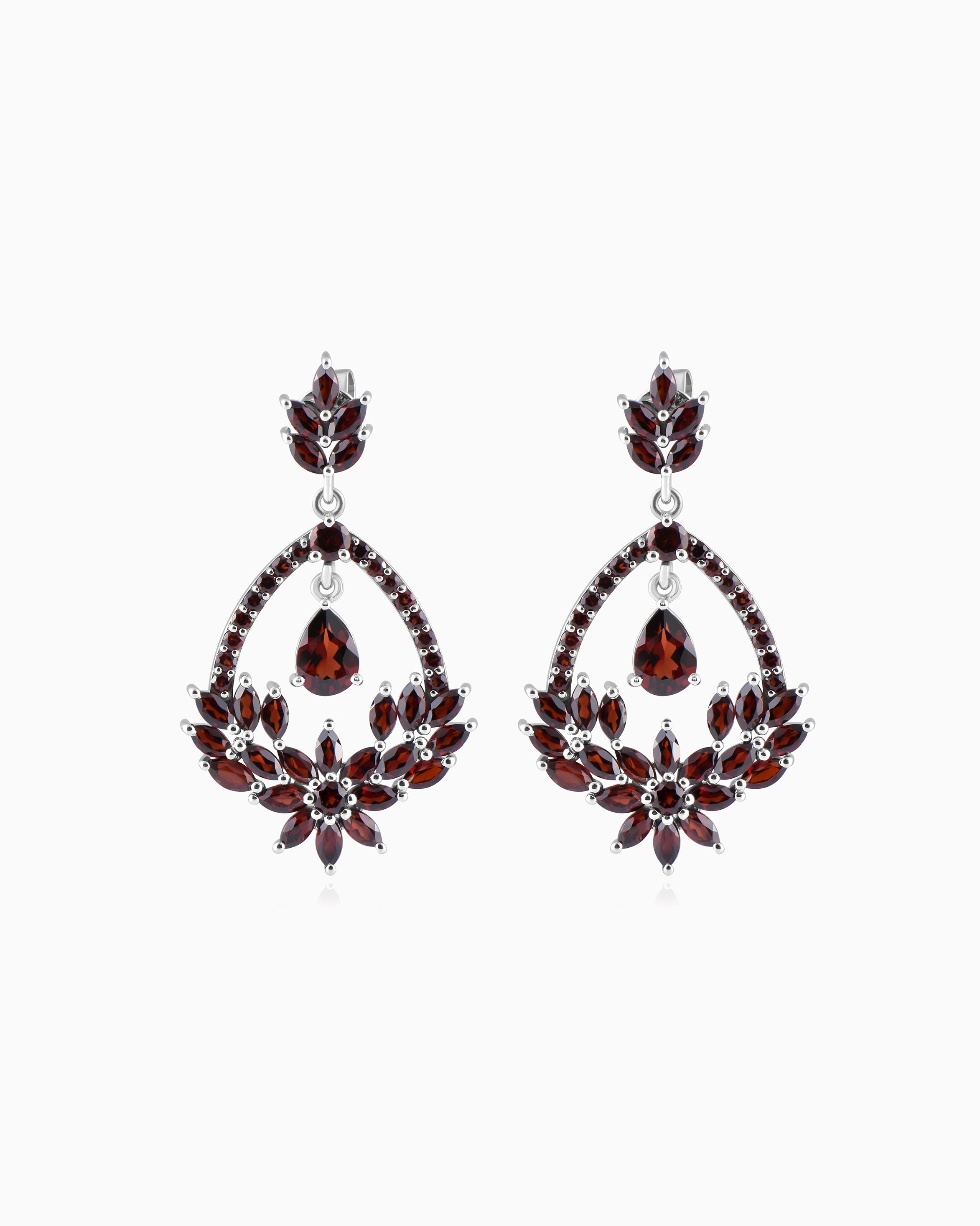 The Bloom Earrings – Garnet Edition