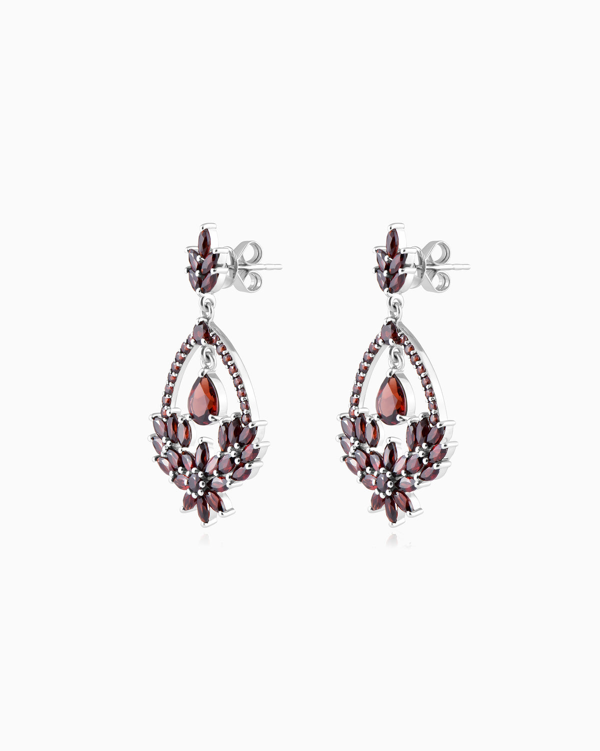 The Bloom Earrings – Garnet Edition