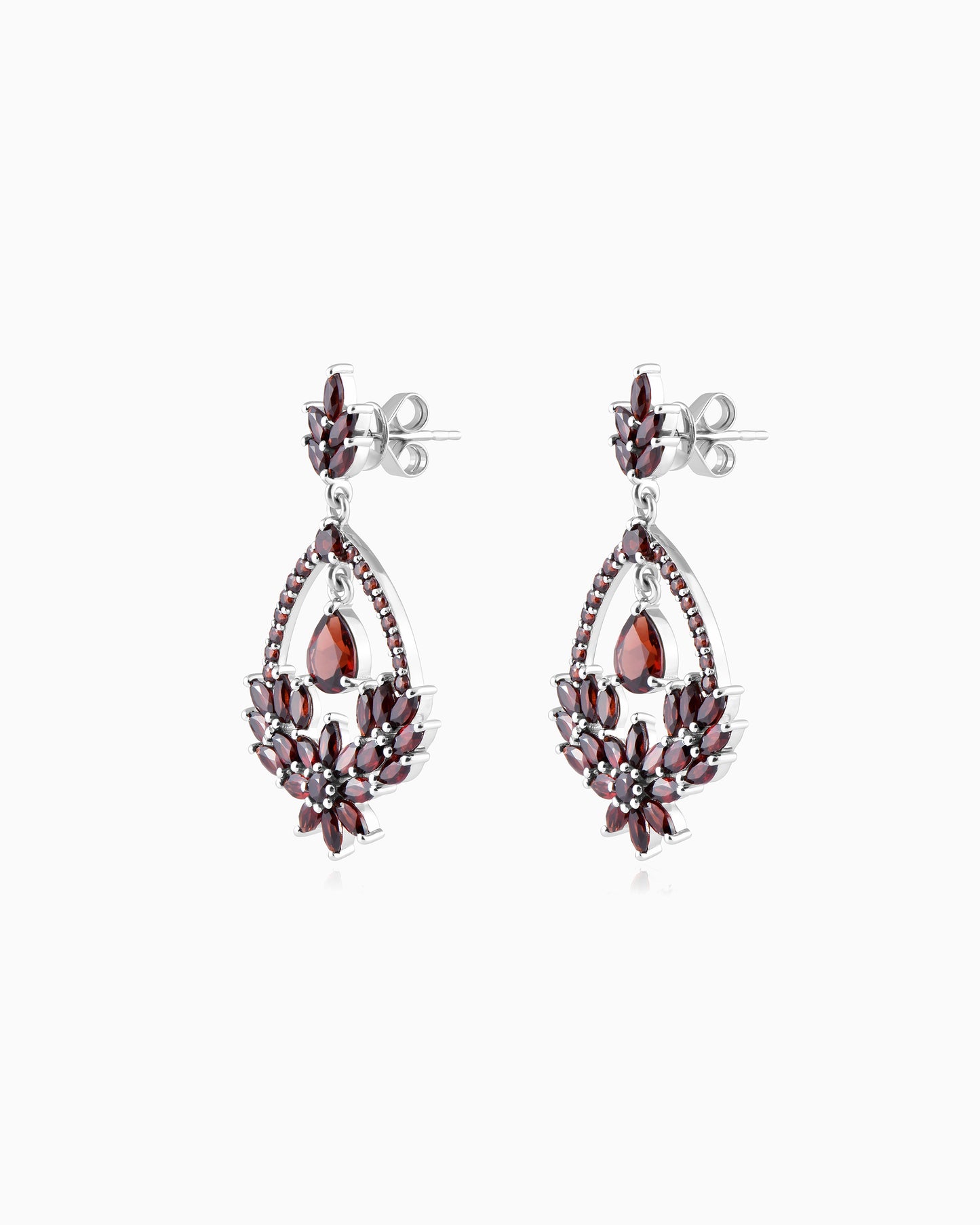 The Bloom Earrings – Garnet Edition