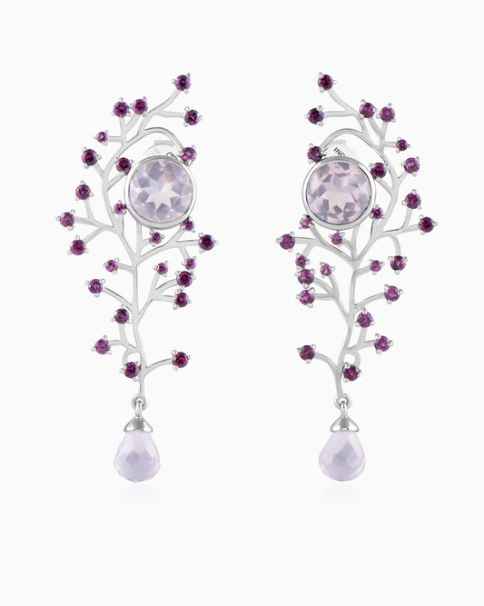 Red Berry Florafoil Earrings
