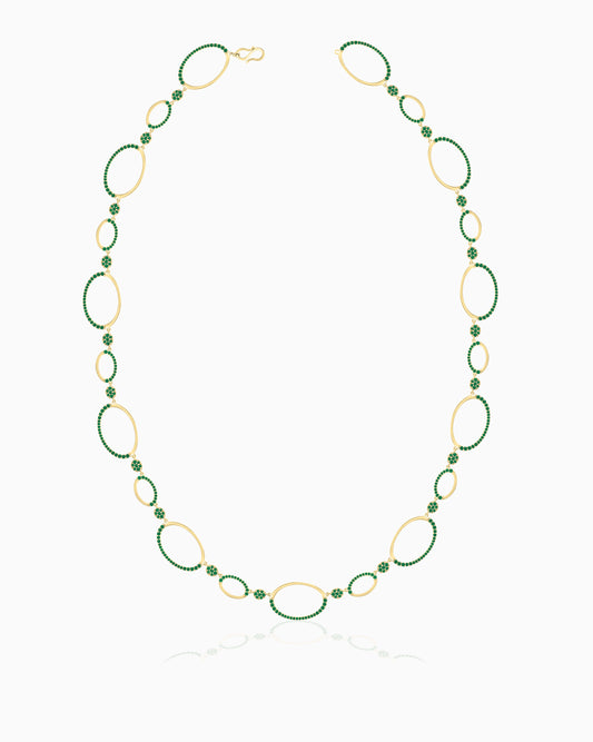 Auric Loop Necklace – Emerald Grove Edition 30"