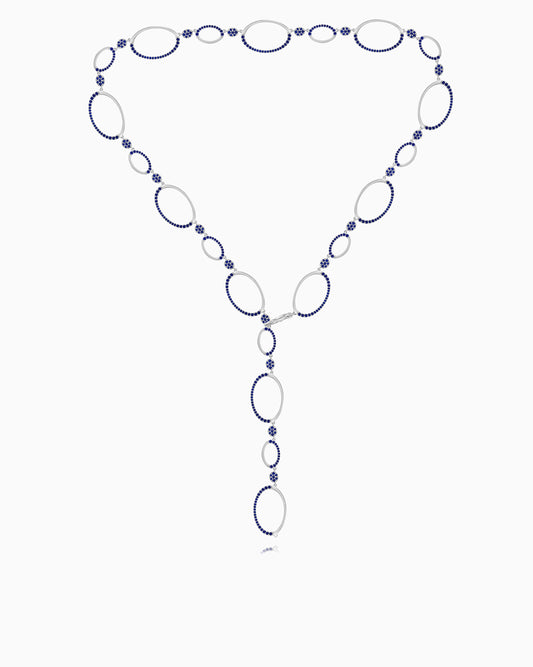 Auric Loop Necklace – Sapphire Veil Edition 30"