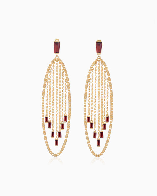 Cascade Earrings – Garnet