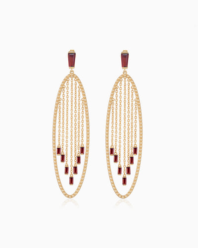 Cascade Earrings – Garnet