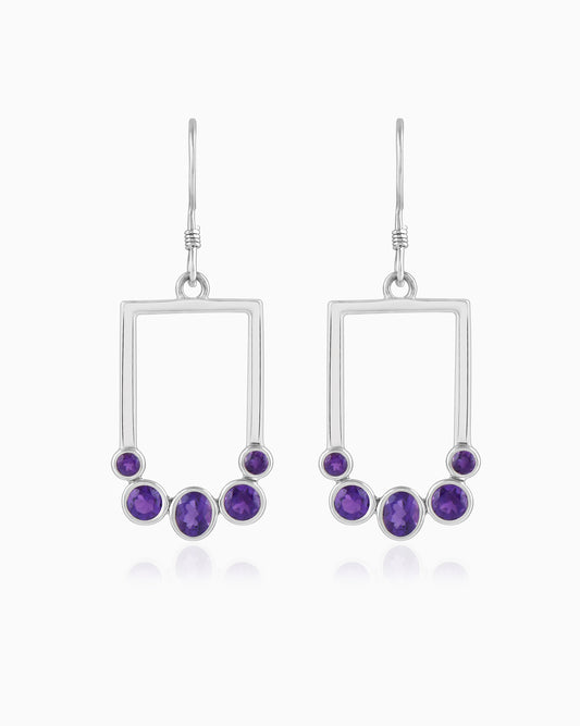 Luminous Orbit Kissed by Amethyst Earrings