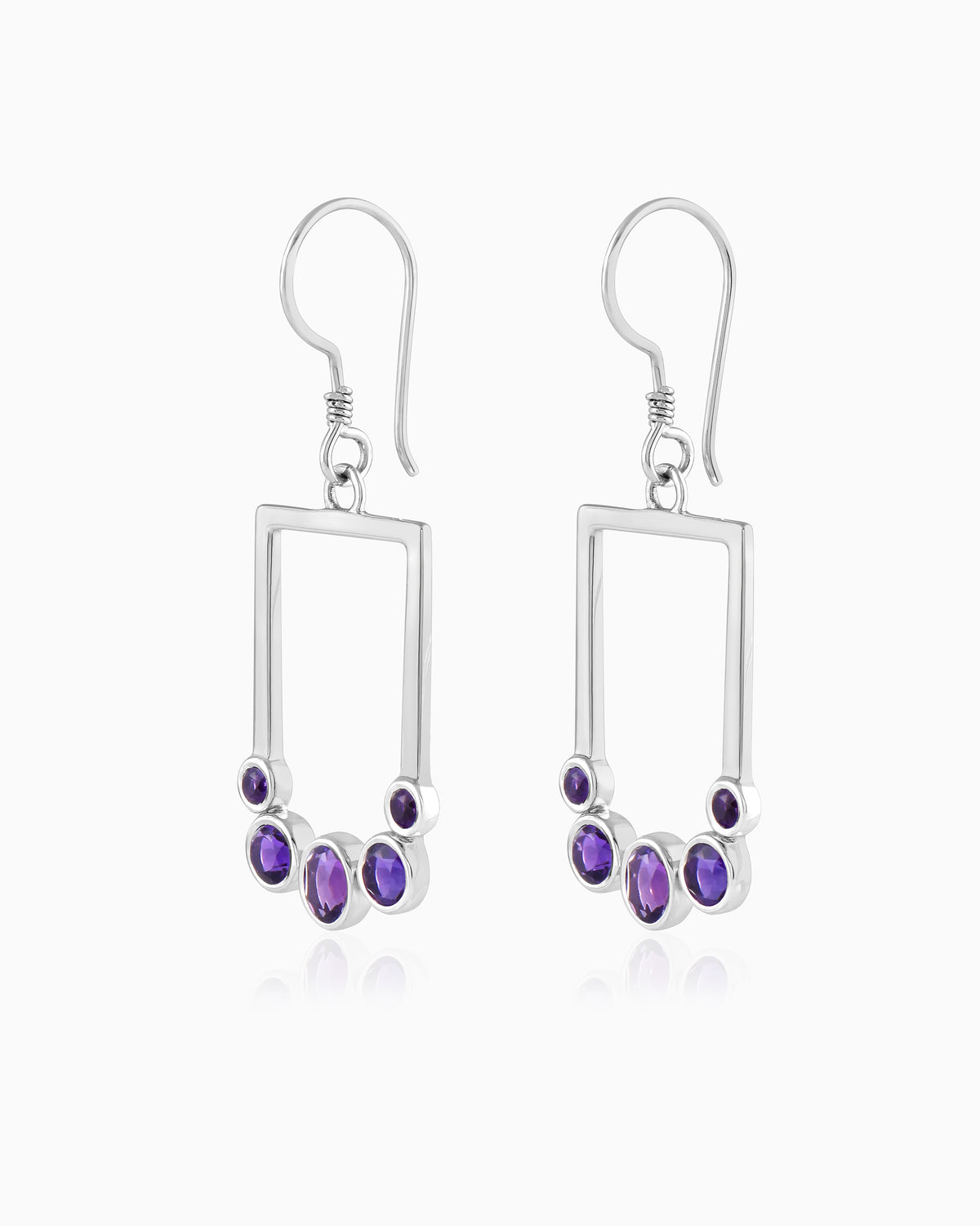 Luminous Orbit Kissed by Amethyst Earrings