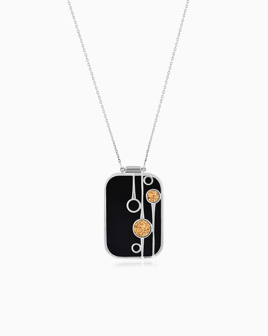 Dandilioness Onyx Pendant 18"