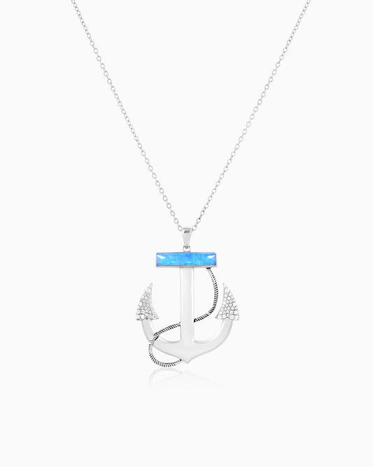Sea Quartz Anchor Pendant