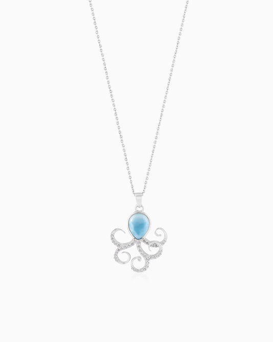 Aqua Whisper Octopus Pendant