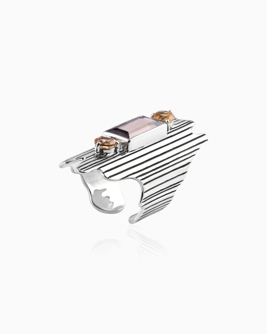 Liquorglint Smoky Crest Ring