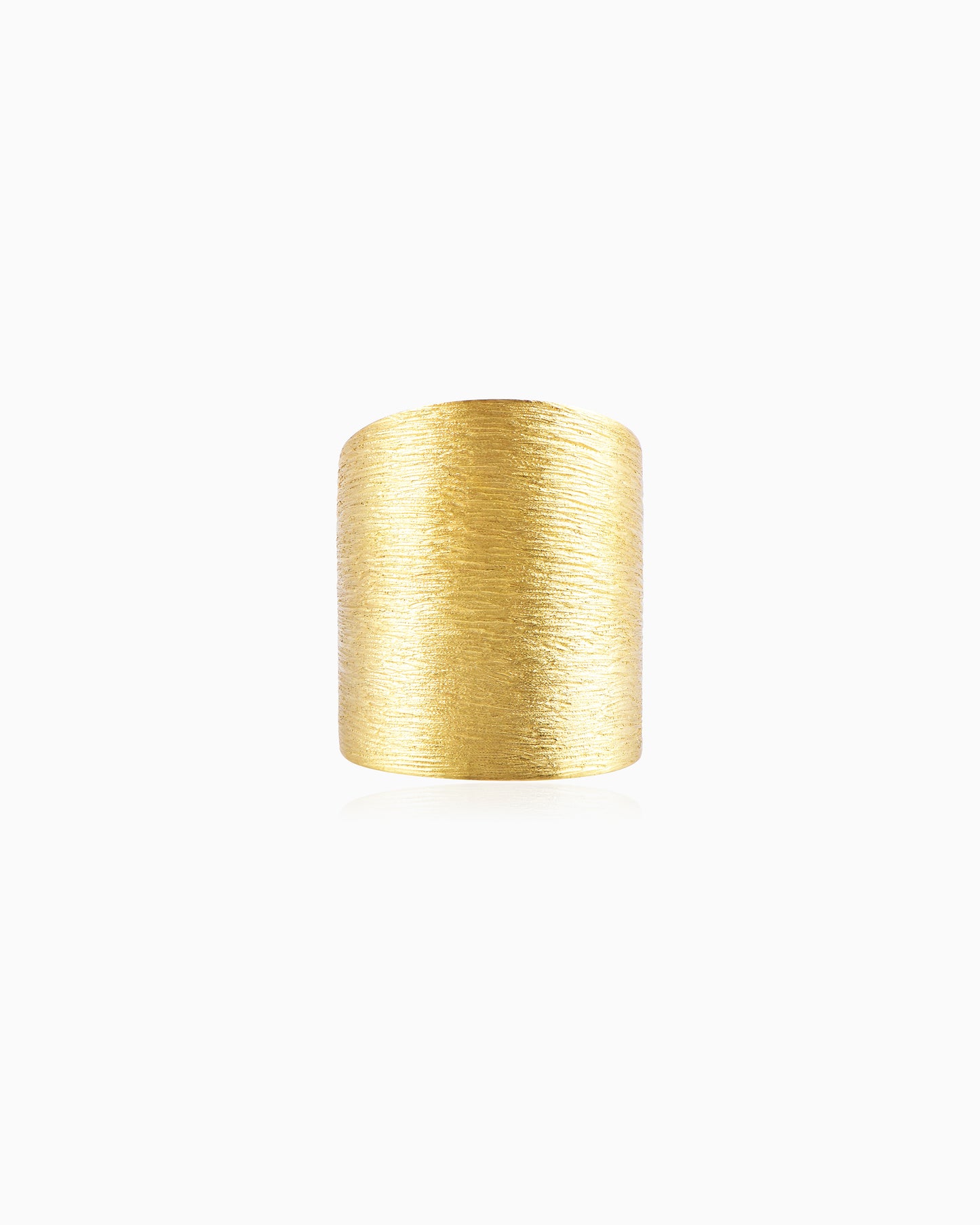 Scratched Extra Wide Gold Ring