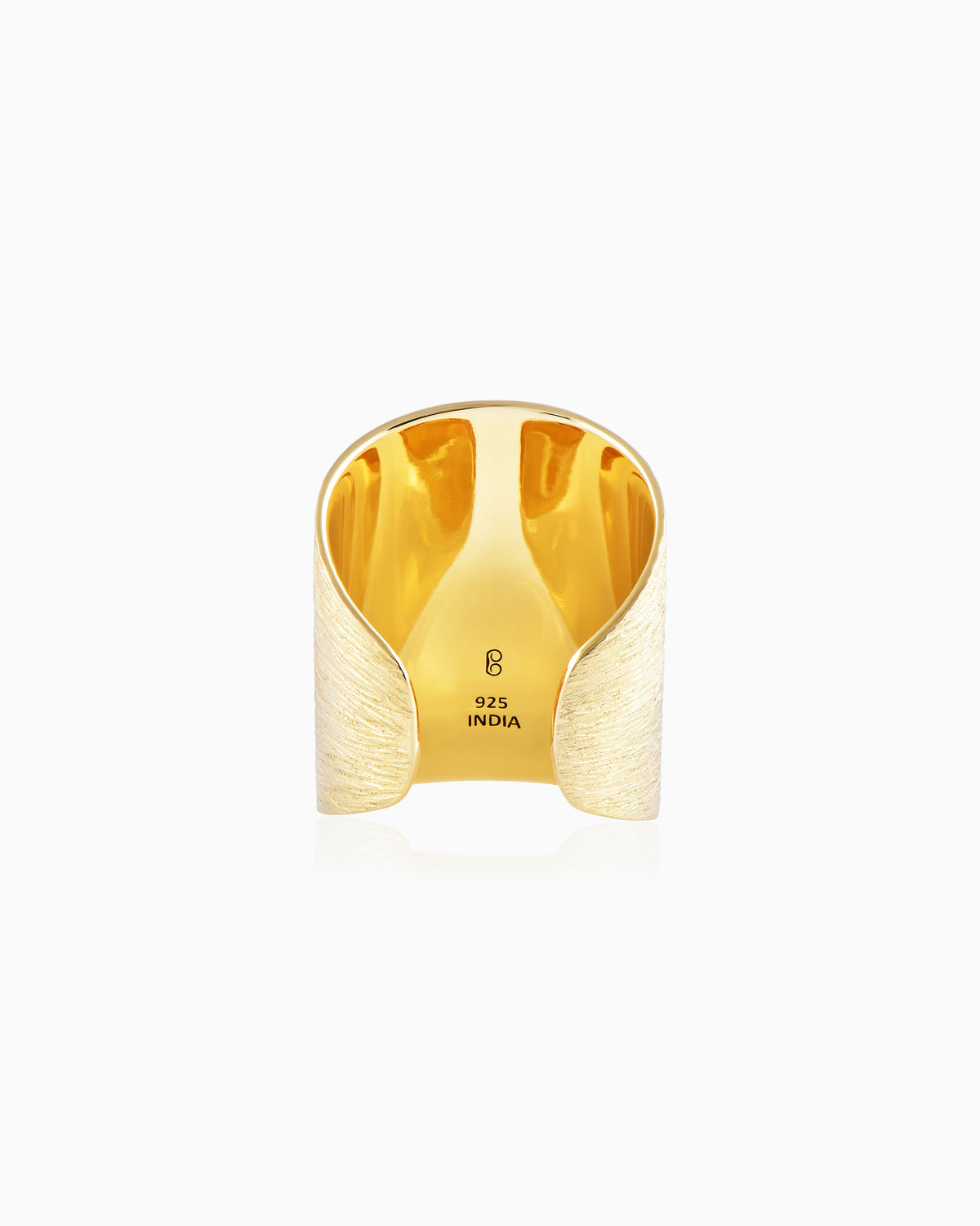 Scratched Extra Wide Gold Ring