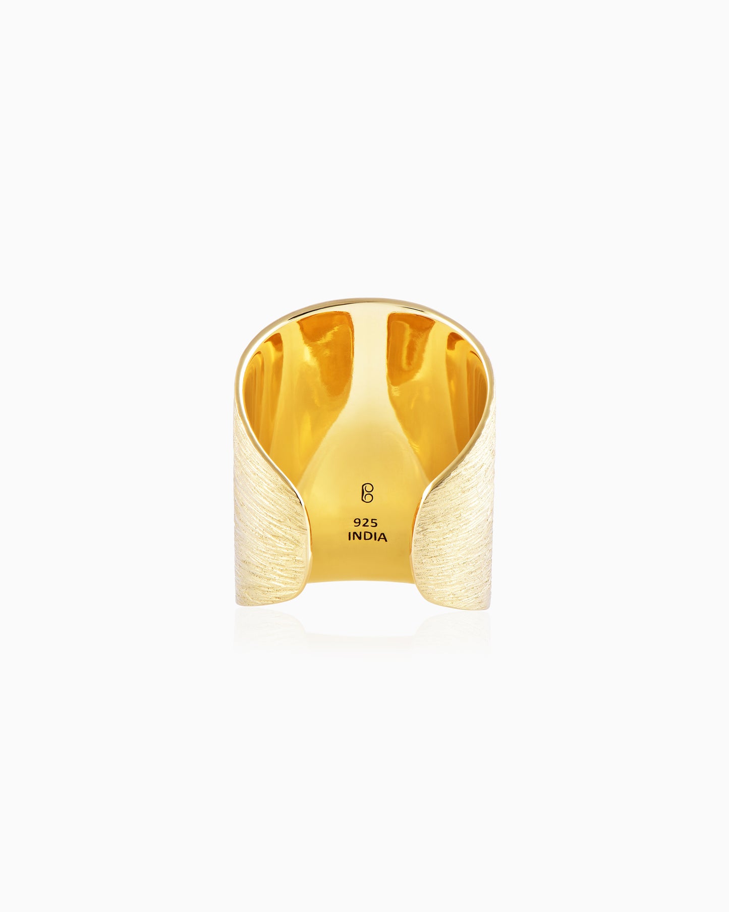 Scratched Extra Wide Gold Ring