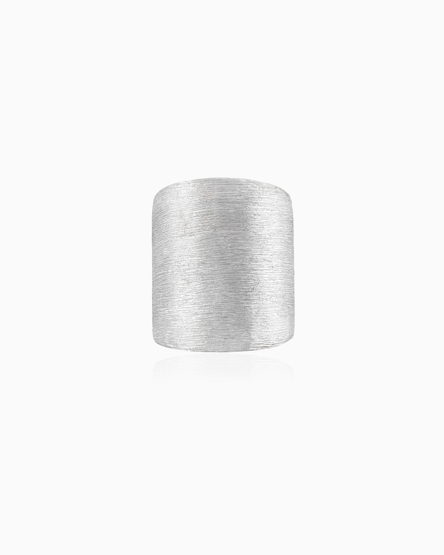 Silver wrought Scratched Extra Wide Ring