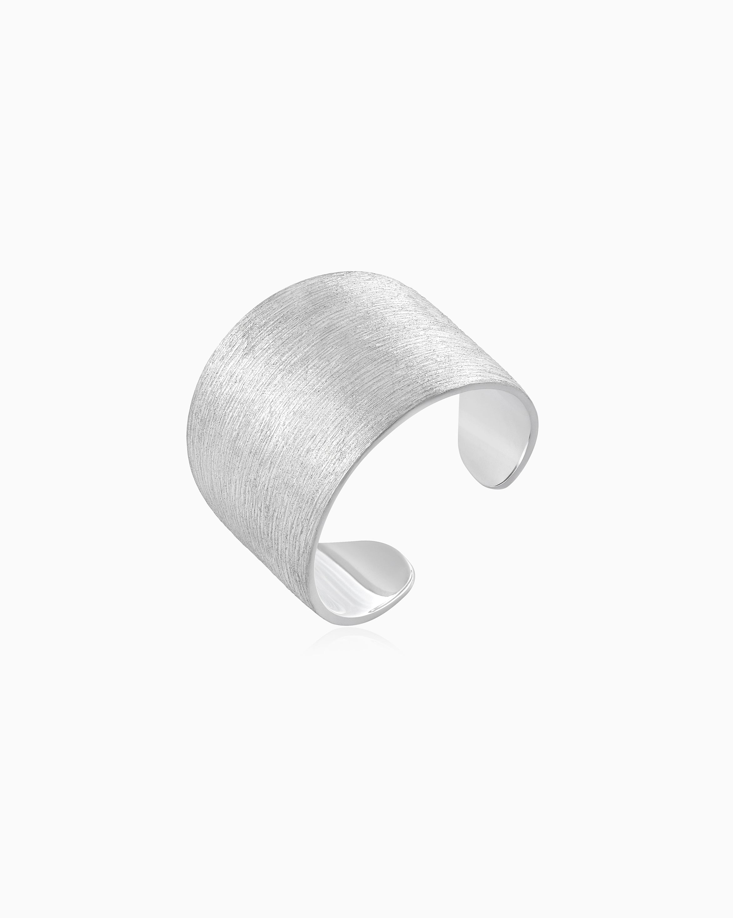 Sterling pulse Scratched Wide Ring