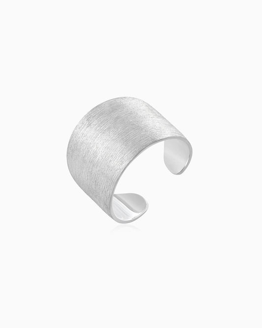 Sterling pulse Scratched Wide Ring