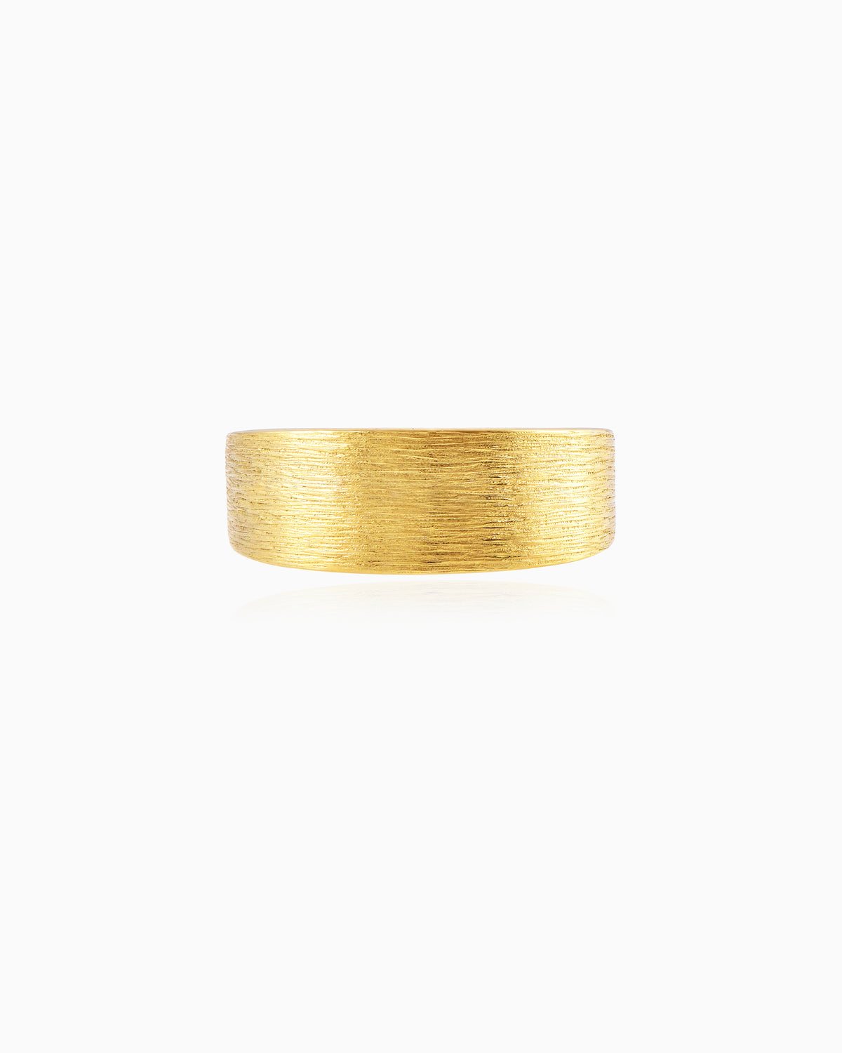 Fire Frame Scratched Gold Ring