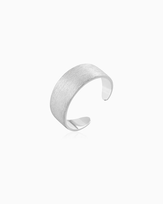 Silver Brace Scratched Ring