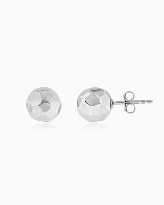 Lustre Crest Studs — Silver