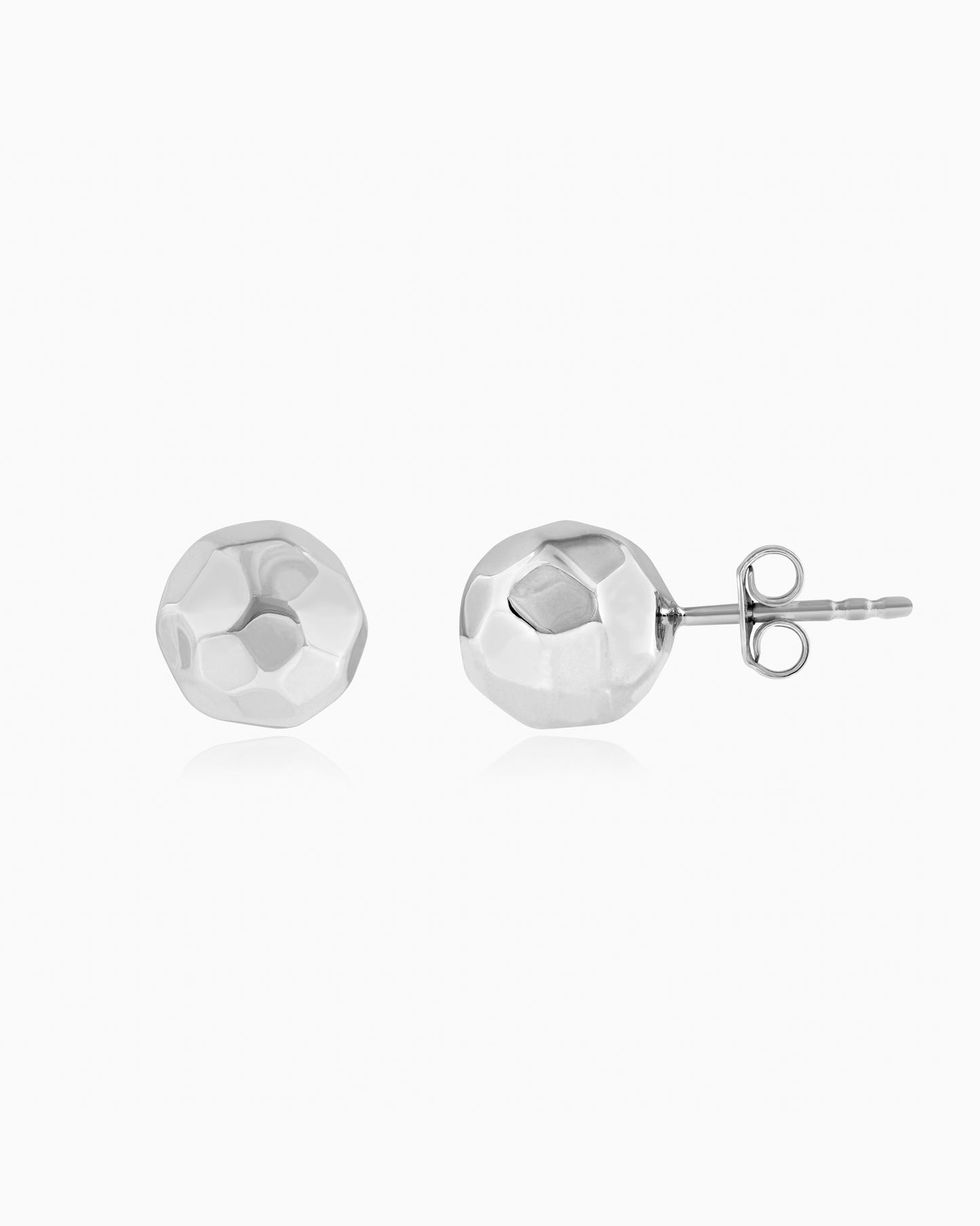 Lustre Crest Studs — Silver