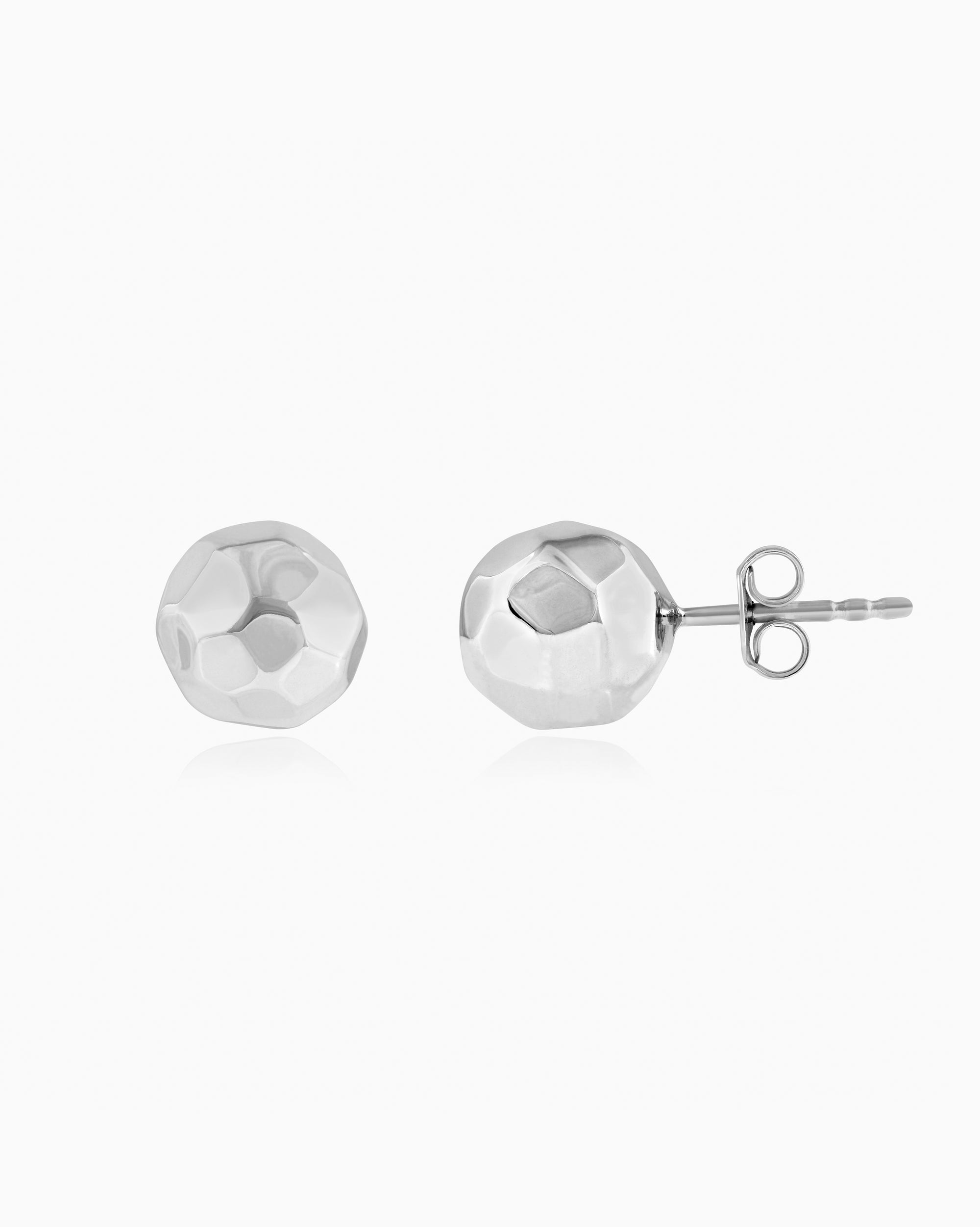 Lustre Crest Studs — Silver
