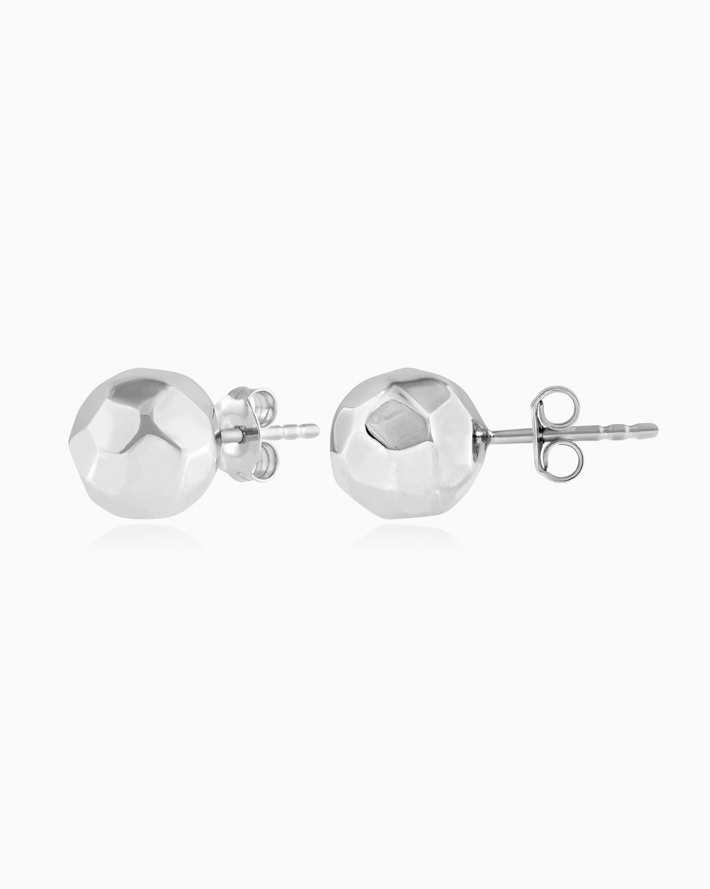 Lustre Crest Studs — Silver