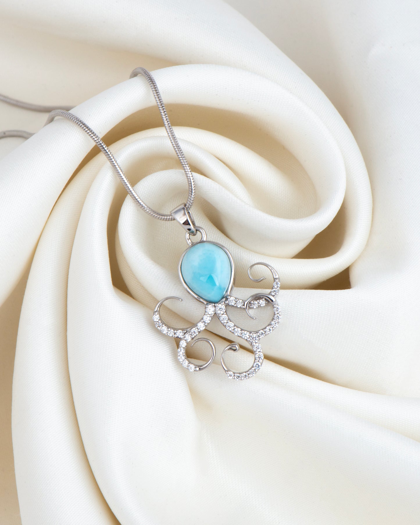 Aqua Whisper Octopus Pendant
