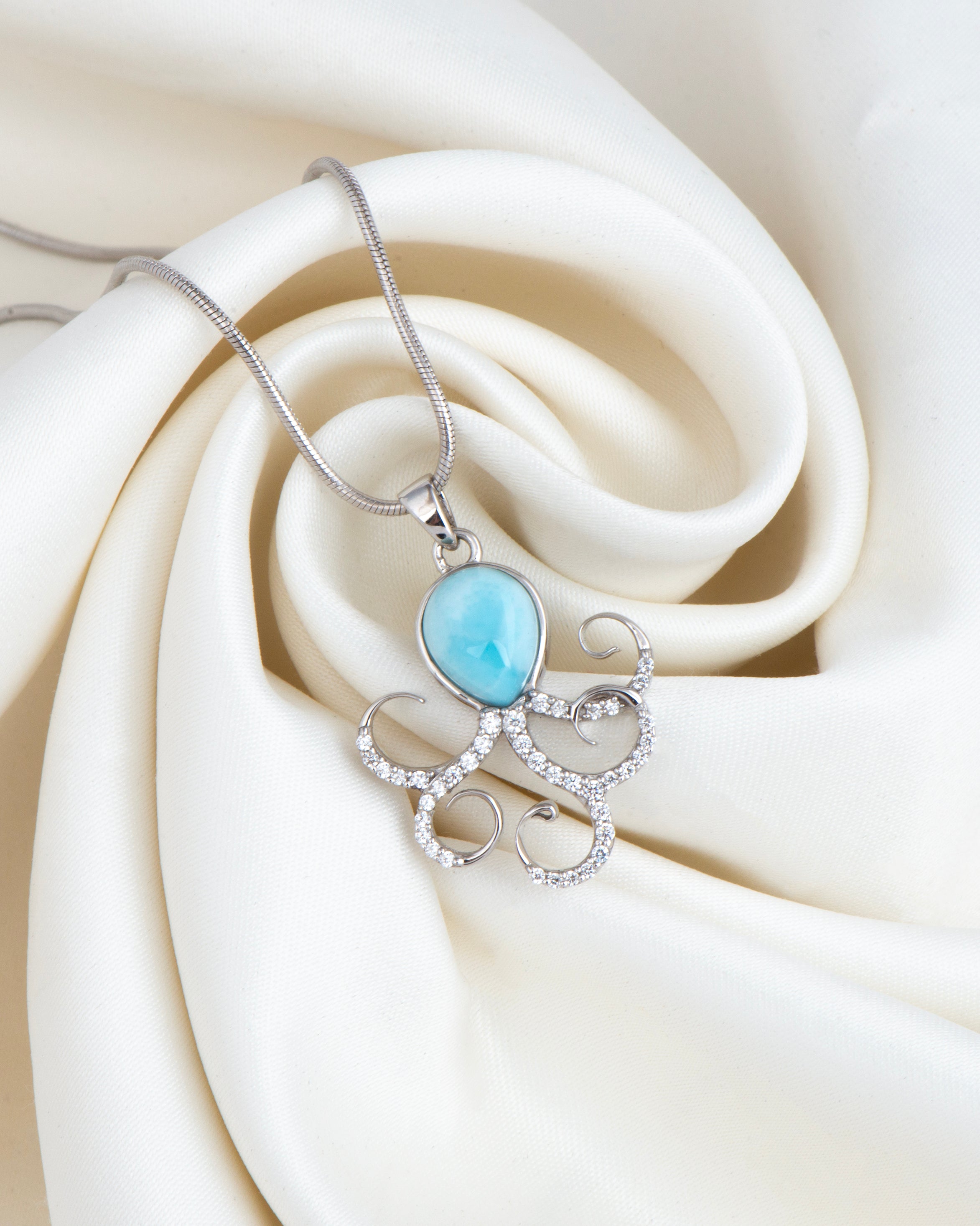 Aqua Whisper Octopus Pendant