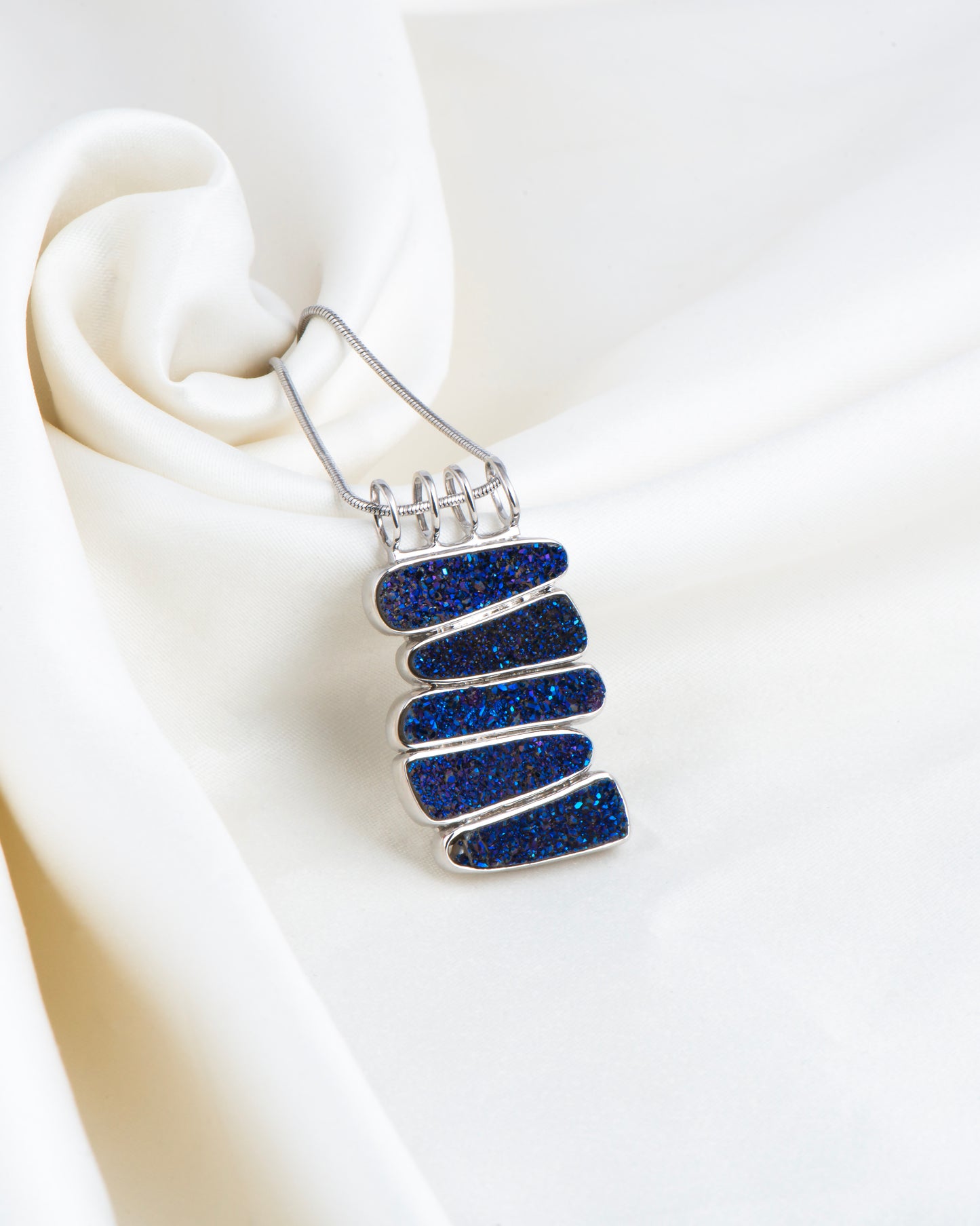 Stacked imperial shimiring pebbeles Pendant